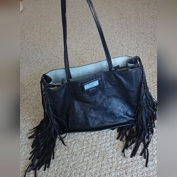 Prada Glace Calf Black Etiquette Fringe Leather tote bag - Picture 2 of 16